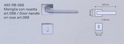 MANIGLIA PER PORTA LINEA CALI' TRIO CROMO SATINATO