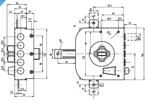 SERRATURA POTENT TRIPLICE CON SCROCCO 520
