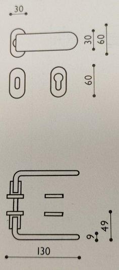 Maniglia per porta in nylon OLIVARI LARIO vari colori