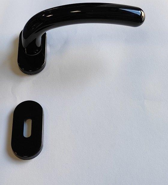 Maniglia per porta OLIVARI ISEO con rosetta stretta nero