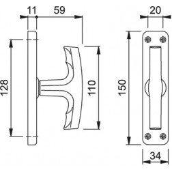 Maniglia per finestra HOPPE MILANO in alluminio