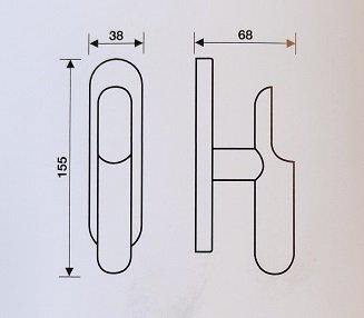 Cremonese per finestra FUSITAL serie TRE B cod. H 37F ottone