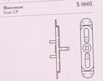 Cremonese per finestra FUSITAL serie TRE B cod. H 37F ottone