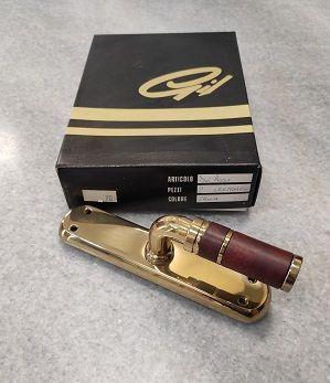 Cremonese per finestra in ottone e radica GIL modello DEROSA