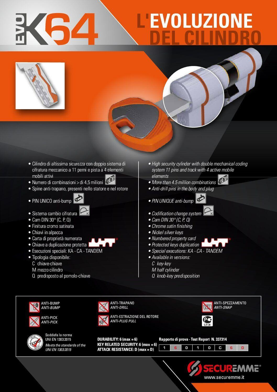 SECUREMME EVOK64 CILINDRO EUROPEO