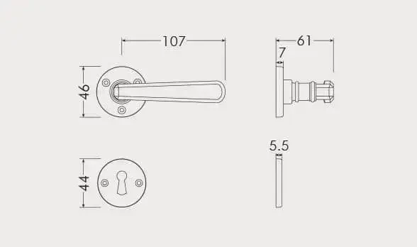 Maniglia per porta BECCHETTI BAL RAPHAEL NOIR 92-01