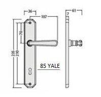 Maniglia per porta con placca foro YALE BECCHETTI BAL RAPHAEL CHAMPAGNE 91-03 ORO