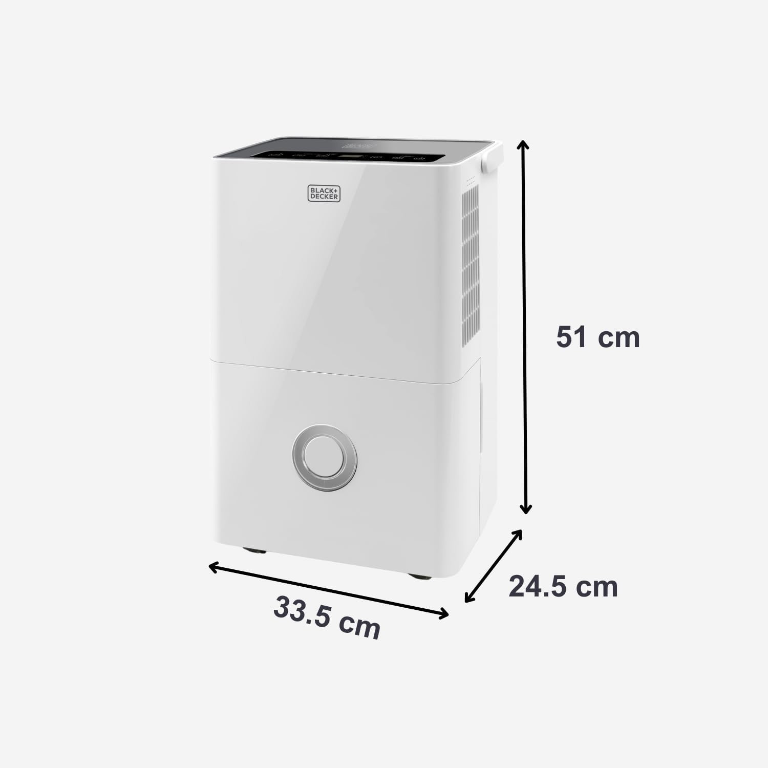 BLACK+DECKER BXDH20E - Deumidificatore e Purificatore d’Aria 20L/24h | HEPA13 | Funzione Asciugabiancheria | 2 Velocità | Serbatoio 4L | Programmabile 24h | Ruote | Blocco di Sicurezza per Bambini