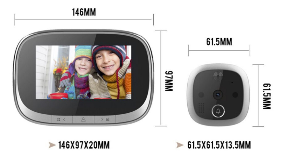 SPIONCINO DIGITALE WIFI 4,3" LCD C/SENSORE FOTO/VIDEO