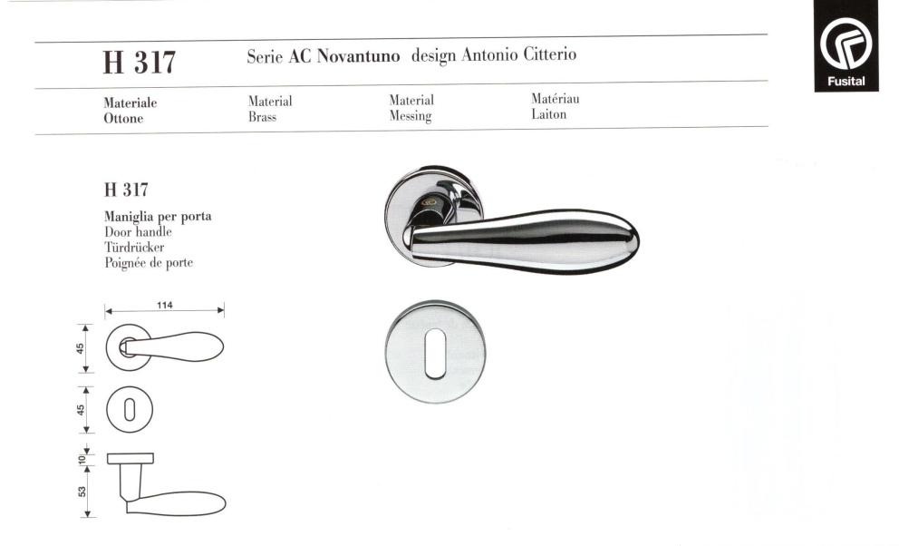Maniglia FUSITAL H 317R8