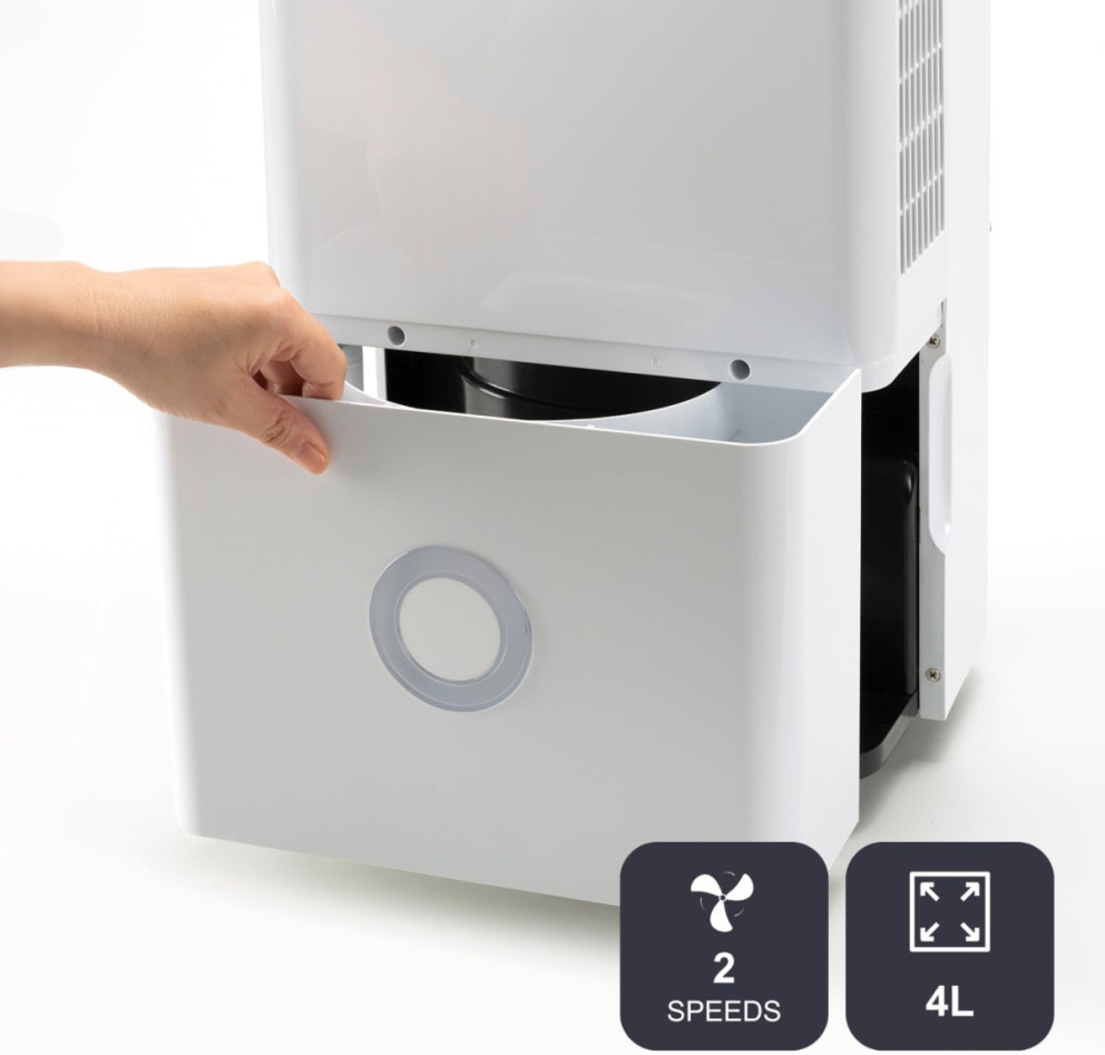 BLACK+DECKER BXDH20E - Deumidificatore e Purificatore d’Aria 20L/24h | HEPA13 | Funzione Asciugabiancheria | 2 Velocità | Serbatoio 4L | Programmabile 24h | Ruote | Blocco di Sicurezza per Bambini