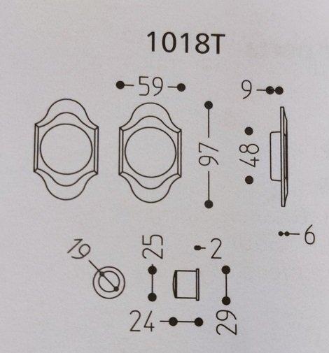 KIT MANIGLIA INCASSO PER PORTA SCORREVOLE MANDELLI CLIP 1018T CIECO