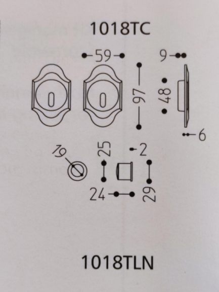 KIT MANIGLIA INCASSO PER PORTA SCORREVOLE MANDELLI CLIP 1018 TC CON FORO CHIAVE