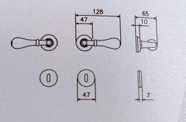 MANIGLIA PER PORTA MANDELLI OPALE  621 R8 ORO/VERDE