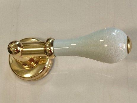 MANIGLIA PER PORTA MANDELLI OPALE  621 R8 ORO/VERDE