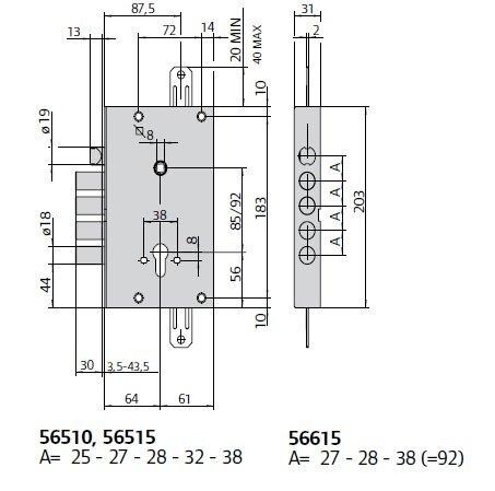 SERRATURA CISA 56515 58 B CA