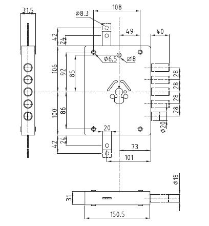 SERRATURA DR YALE NE42 7 D