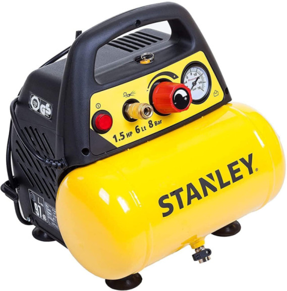 Stanley D 200 Compressore 6 Lt 1,5HP, pressione max 8 bar/116 PS, Rumorosità: 97 dB