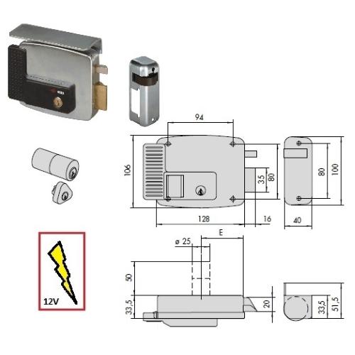 SERRATURA ELETTRICA PER CANCELLO SOLO SCROCCO  CISA ART. 11721
