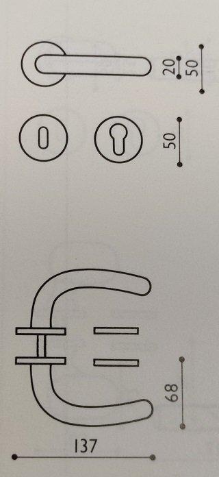 Maniglia per porte in nylon OLIVARI ISEO vari colori