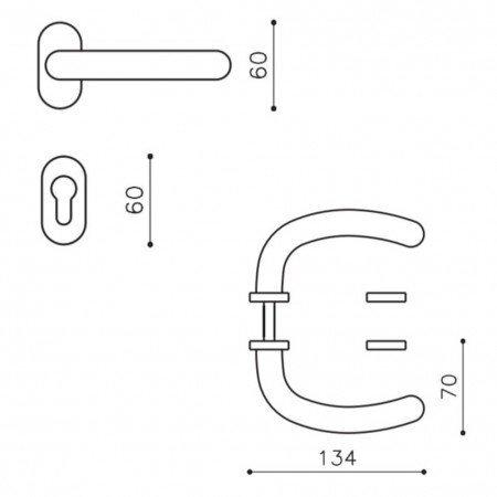 Maniglia per porta OLIVARI ISEO con rosetta stretta nero