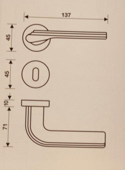Maniglia per porte interne FUSITAL SETTE B H 312R8 OTTONE
