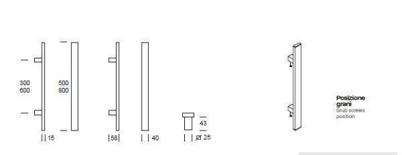 Maniglione ZANCATO singolo in acciaio inox 316L REGUITTI TYMAN 615MS050