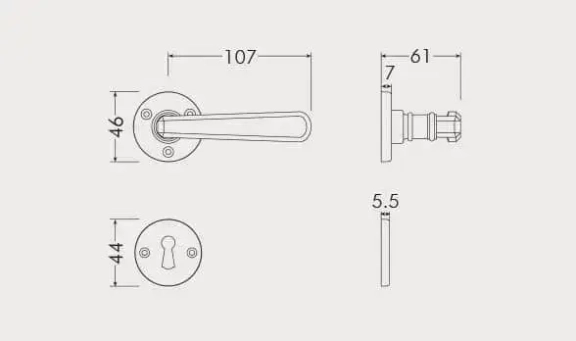 Maniglia per porta BECCHETTI BAL RAPHAEL NOIR 92-01