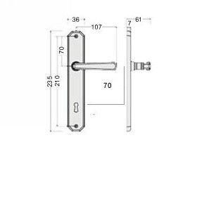 Maniglia per porta su placca BECCHETTI BAL RAPHAEL NOIR 92-03