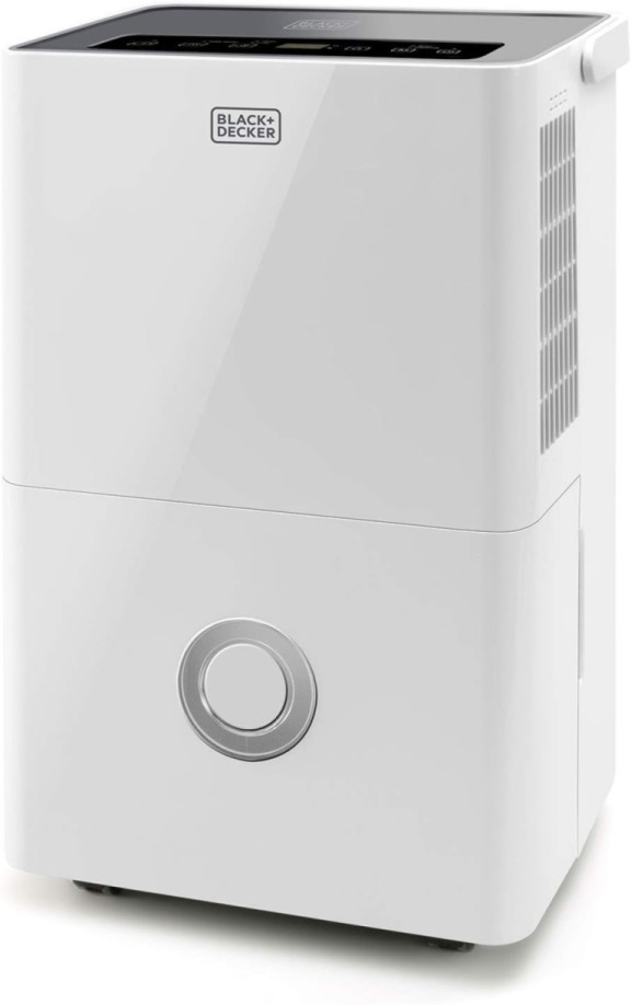 BLACK+DECKER BXDH20E - Deumidificatore e Purificatore d’Aria 20L/24h | HEPA13 | Funzione Asciugabiancheria | 2 Velocità | Serbatoio 4L | Programmabile 24h | Ruote | Blocco di Sicurezza per Bambini